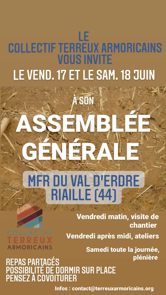 AG du CTA 17 et 18 juin MFR de Riallé adhérent du collectif nous soutenons l evenement Ghislain Maetz EIRL Terre Crue